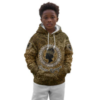 Queen Nzinga Kid Hoodie Cowrie Crown Silhouette Royal Power - Wonder Print Shop