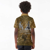 Queen Nzinga Kid Polo Shirt Cowrie Crown Silhouette Royal Power - Wonder Print Shop