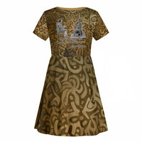 Queen Nzinga Kid Short Sleeve Dress Cowrie Crown Silhouette Royal Power - Wonder Print Shop