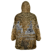 Queen Nzinga Kid Wearable Blanket Hoodie Cowrie Crown Silhouette Royal Power - Wonder Print Shop