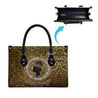 Queen Nzinga Leather Bag Cowrie Crown Silhouette Royal Power - Wonder Print Shop