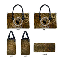 Queen Nzinga Leather Bag Cowrie Crown Silhouette Royal Power - Wonder Print Shop