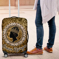 Queen Nzinga Luggage Cover Cowrie Crown Silhouette Royal Power - Wonder Print Shop