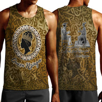 Queen Nzinga Men Tank Top Cowrie Crown Silhouette Royal Power - Wonder Print Shop