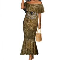 Queen Nzinga Mermaid Dress Cowrie Crown Silhouette Royal Power - Wonder Print Shop
