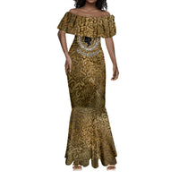 Queen Nzinga Mermaid Dress Cowrie Crown Silhouette Royal Power - Wonder Print Shop