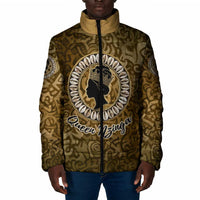 Queen Nzinga Padded Jacket Cowrie Crown Silhouette Royal Power - Wonder Print Shop