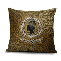 Queen Nzinga Pillow Cover Cowrie Crown Silhouette Royal Power - Wonder Print Shop