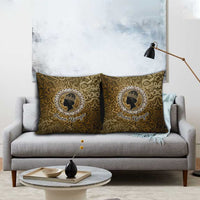 Queen Nzinga Pillow Cover Cowrie Crown Silhouette Royal Power - Wonder Print Shop