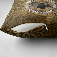 Queen Nzinga Pillow Cover Cowrie Crown Silhouette Royal Power - Wonder Print Shop