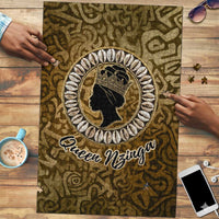 Queen Nzinga Puzzle Cowrie Crown Silhouette Royal Power - Wonder Print Shop