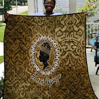 Queen Nzinga Quilt Cowrie Crown Silhouette Royal Power - Wonder Print Shop