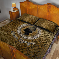 Queen Nzinga Quilt Bed Set Cowrie Crown Silhouette Royal Power - Wonder Print Shop