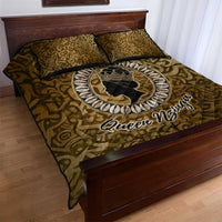 Queen Nzinga Quilt Bed Set Cowrie Crown Silhouette Royal Power - Wonder Print Shop