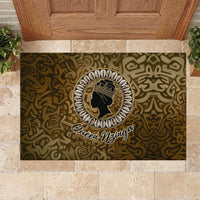 Queen Nzinga Rubber Doormat Cowrie Crown Silhouette Royal Power - Wonder Print Shop