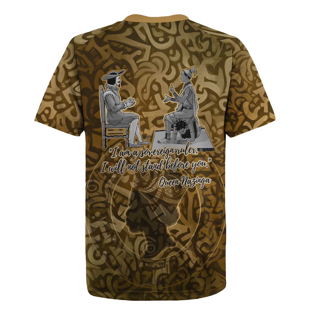 Queen Nzinga Rugby Jersey Cowrie Crown Silhouette Royal Power - Wonder Print Shop