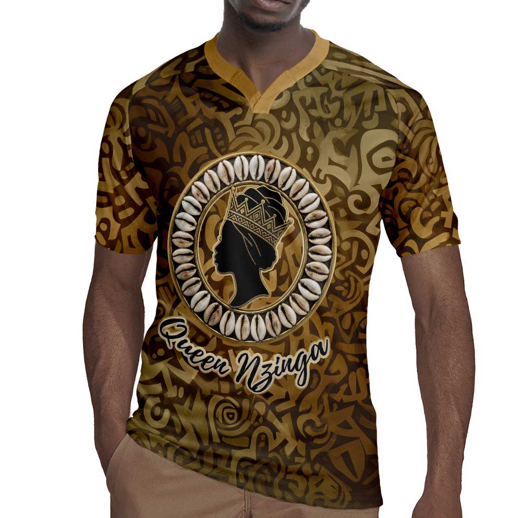 Queen Nzinga Rugby Jersey Cowrie Crown Silhouette Royal Power - Wonder Print Shop