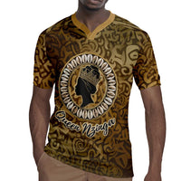 Queen Nzinga Rugby Jersey Cowrie Crown Silhouette Royal Power - Wonder Print Shop