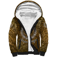 Queen Nzinga Sherpa Hoodie Cowrie Crown Silhouette Royal Power - Wonder Print Shop