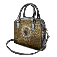Queen Nzinga Shoulder Handbag Cowrie Crown Silhouette Royal Power - Wonder Print Shop