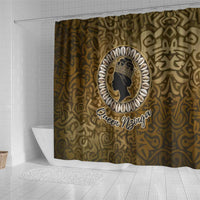 Queen Nzinga Shower Curtain Cowrie Crown Silhouette Royal Power - Wonder Print Shop