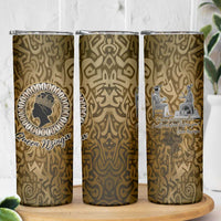 Queen Nzinga Skinny Tumbler Cowrie Crown Silhouette Royal Power - Wonder Print Shop
