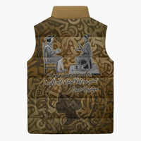 Queen Nzinga Sleeveless Puffer Jacket Cowrie Crown Silhouette Royal Power - Wonder Print Shop