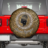 Queen Nzinga Spare Tire Cover Cowrie Crown Silhouette Royal Power - Wonder Print Shop