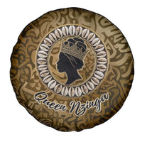 Queen Nzinga Spare Tire Cover Cowrie Crown Silhouette Royal Power - Wonder Print Shop