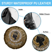 Queen Nzinga Spare Tire Cover Cowrie Crown Silhouette Royal Power - Wonder Print Shop