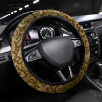 Queen Nzinga Steering Wheel Cover Cowrie Crown Silhouette Royal Power - Wonder Print Shop