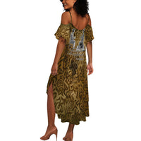 Queen Nzinga Summer Maxi Dress Cowrie Crown Silhouette Royal Power - Wonder Print Shop