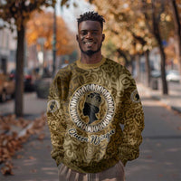 Queen Nzinga Sweatshirt Cowrie Crown Silhouette Royal Power - Wonder Print Shop