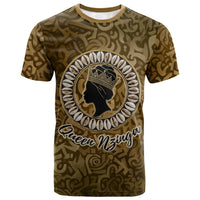 Queen Nzinga T shirt Cowrie Crown Silhouette Royal Power - Wonder Print Shop