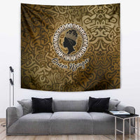 Queen Nzinga Tapestry Cowrie Crown Silhouette Royal Power - Wonder Print Shop