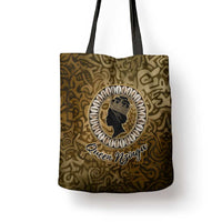 Queen Nzinga Tote Bag Cowrie Crown Silhouette Royal Power - Wonder Print Shop