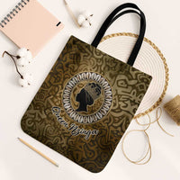 Queen Nzinga Tote Bag Cowrie Crown Silhouette Royal Power - Wonder Print Shop