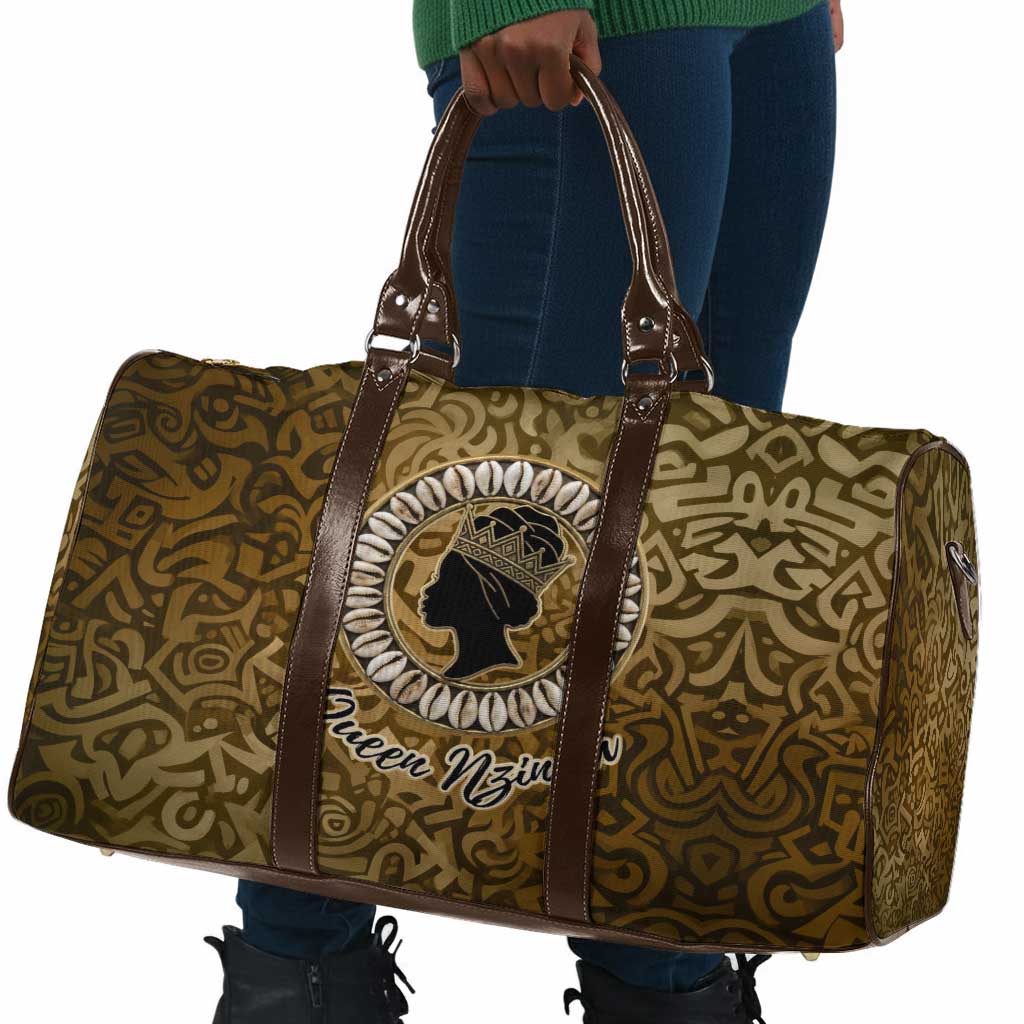 Queen Nzinga Travel Bag Cowrie Crown Silhouette Royal Power - Wonder Print Shop