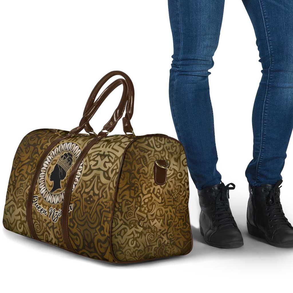 Queen Nzinga Travel Bag Cowrie Crown Silhouette Royal Power - Wonder Print Shop