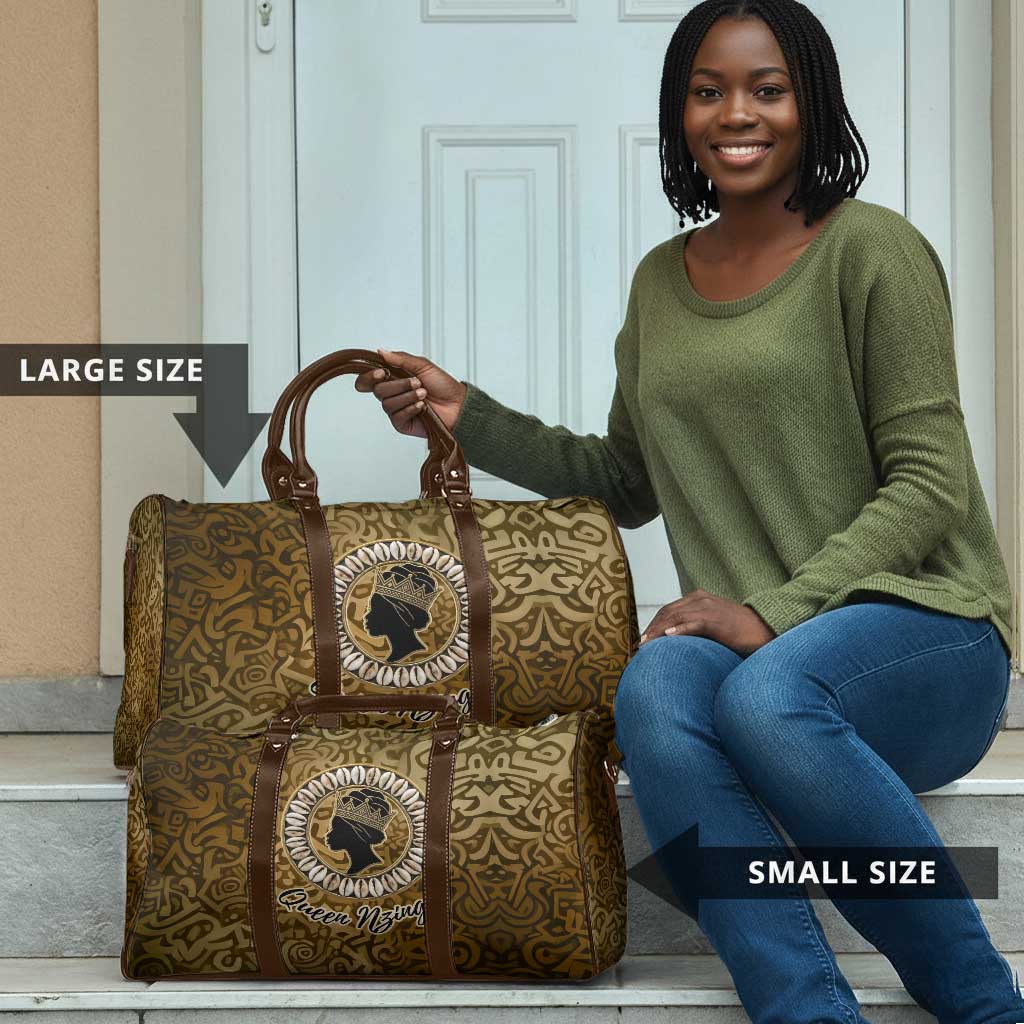Queen Nzinga Travel Bag Cowrie Crown Silhouette Royal Power - Wonder Print Shop