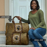 Queen Nzinga Travel Bag Cowrie Crown Silhouette Royal Power - Wonder Print Shop