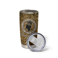 Queen Nzinga Tumbler Cup Cowrie Crown Silhouette Royal Power - Wonder Print Shop