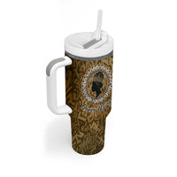 Queen Nzinga Tumbler With Handle Cowrie Crown Silhouette Royal Power - Wonder Print Shop