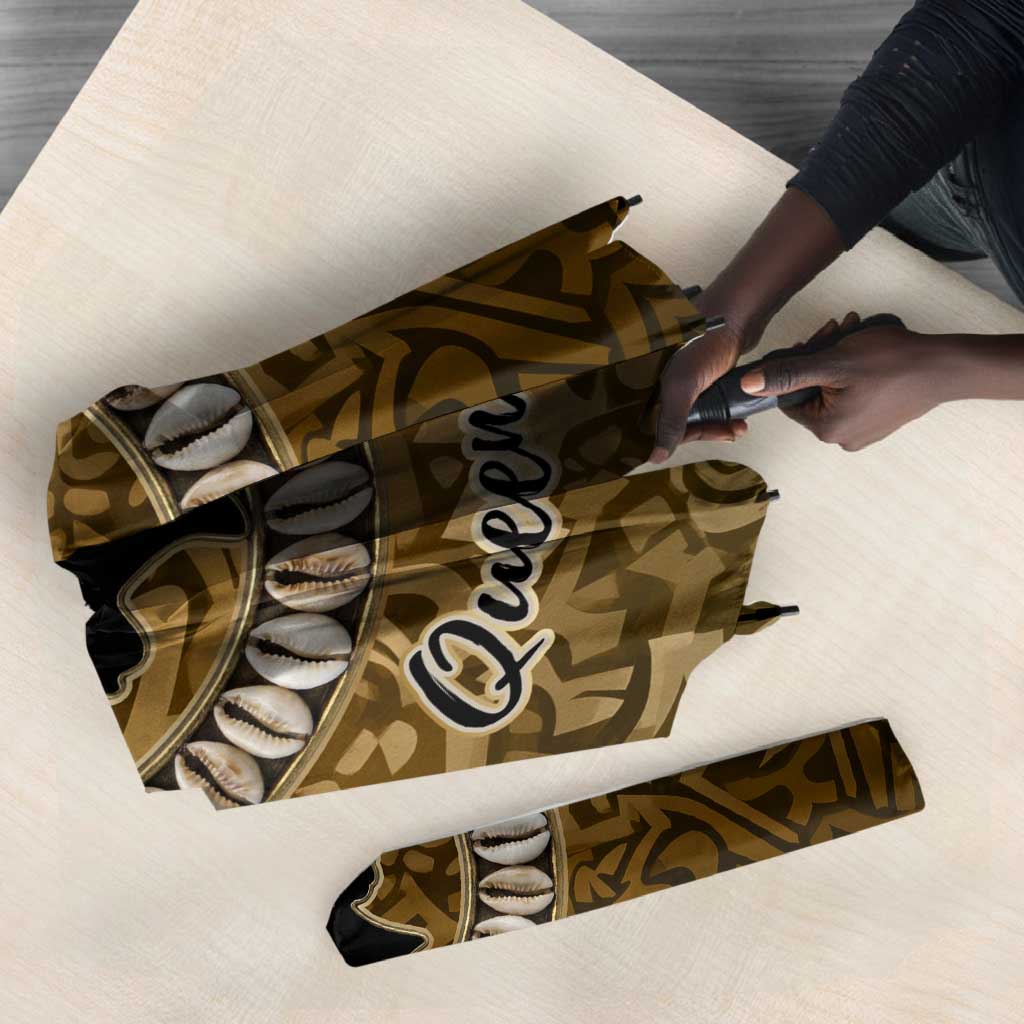 Queen Nzinga Umbrella Cowrie Crown Silhouette Royal Power - Wonder Print Shop