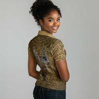 Queen Nzinga Women Polo Shirt Cowrie Crown Silhouette Royal Power - Wonder Print Shop