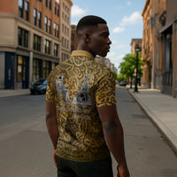 Queen Nzinga Zipper Polo Shirt Cowrie Crown Silhouette Royal Power - Wonder Print Shop