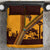 Tribal Africa Heritage with South Africa Flag Bedding Set Wildlife Silhouettes in Earthy Yellow and Brown