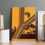 Tribal Africa Heritage with South Africa Flag Canvas Wall Art Wildlife Silhouettes in Earthy Yellow and Brown