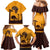 Tribal Africa Heritage with South Africa Flag Family Matching Mermaid Dress and Hawaiian Shirt Wildlife Silhouettes in Earthy Yellow and Brown