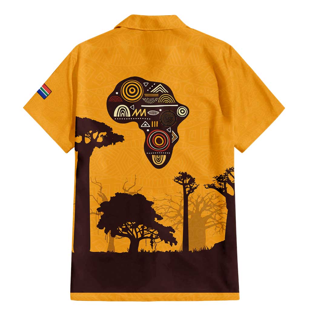Tribal Africa Heritage with South Africa Flag Family Matching Mermaid Dress and Hawaiian Shirt Wildlife Silhouettes in Earthy Yellow and Brown